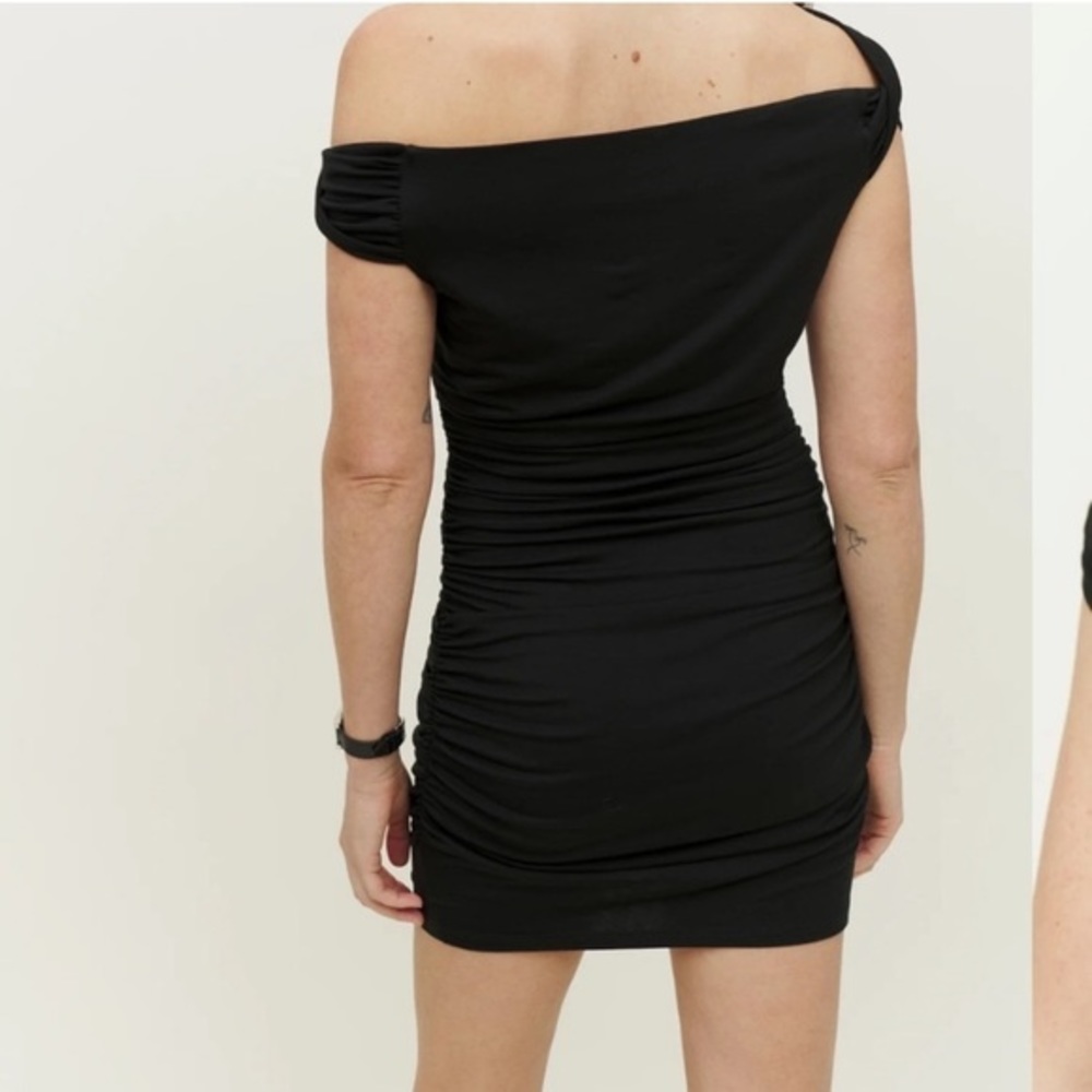 Reformation Raydon Tencel Bodycon Mini Dress Black - Picture 3 of 7